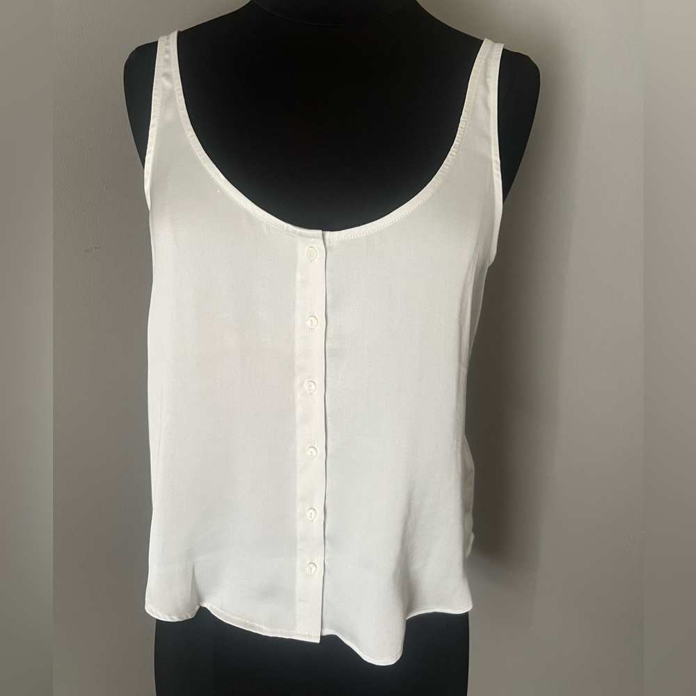 Seven for All Mankind Ivory Satin Shell Sz XS